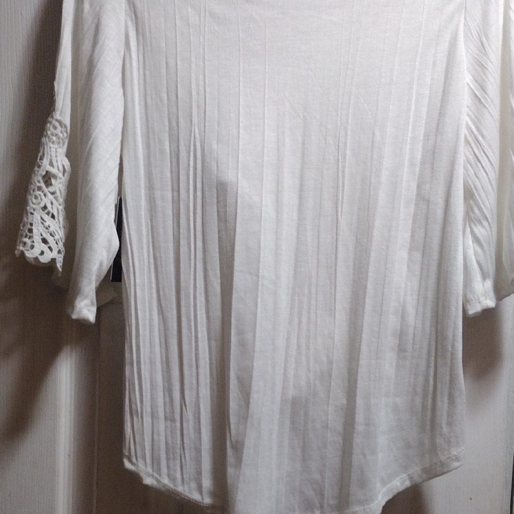 New York Laundry White Tie Front Blouse - Picture 6 of 6